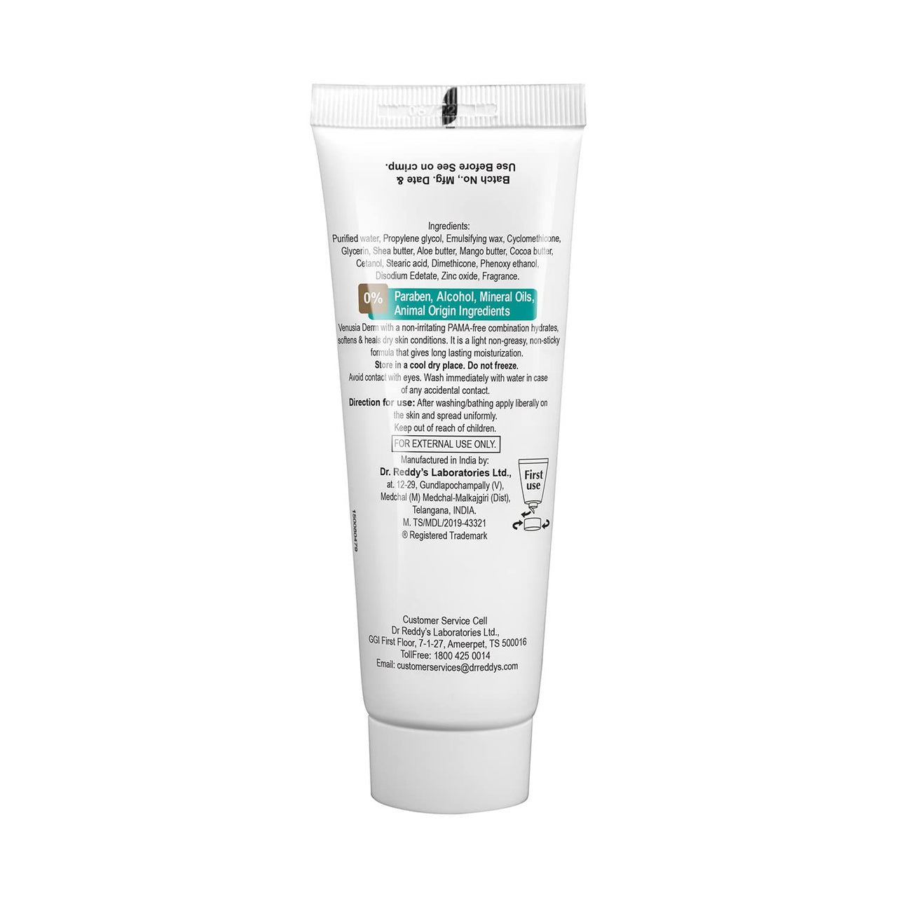 VENUSIA Dr Reddy's Derm Moisturizing Lotion For Face And Body,Repairs And Nourishes Dry Skin,Relieves Minor Itching And Irritation,Moisturization And Hydration That Lasts Up To 10 Hours,Pack of 1