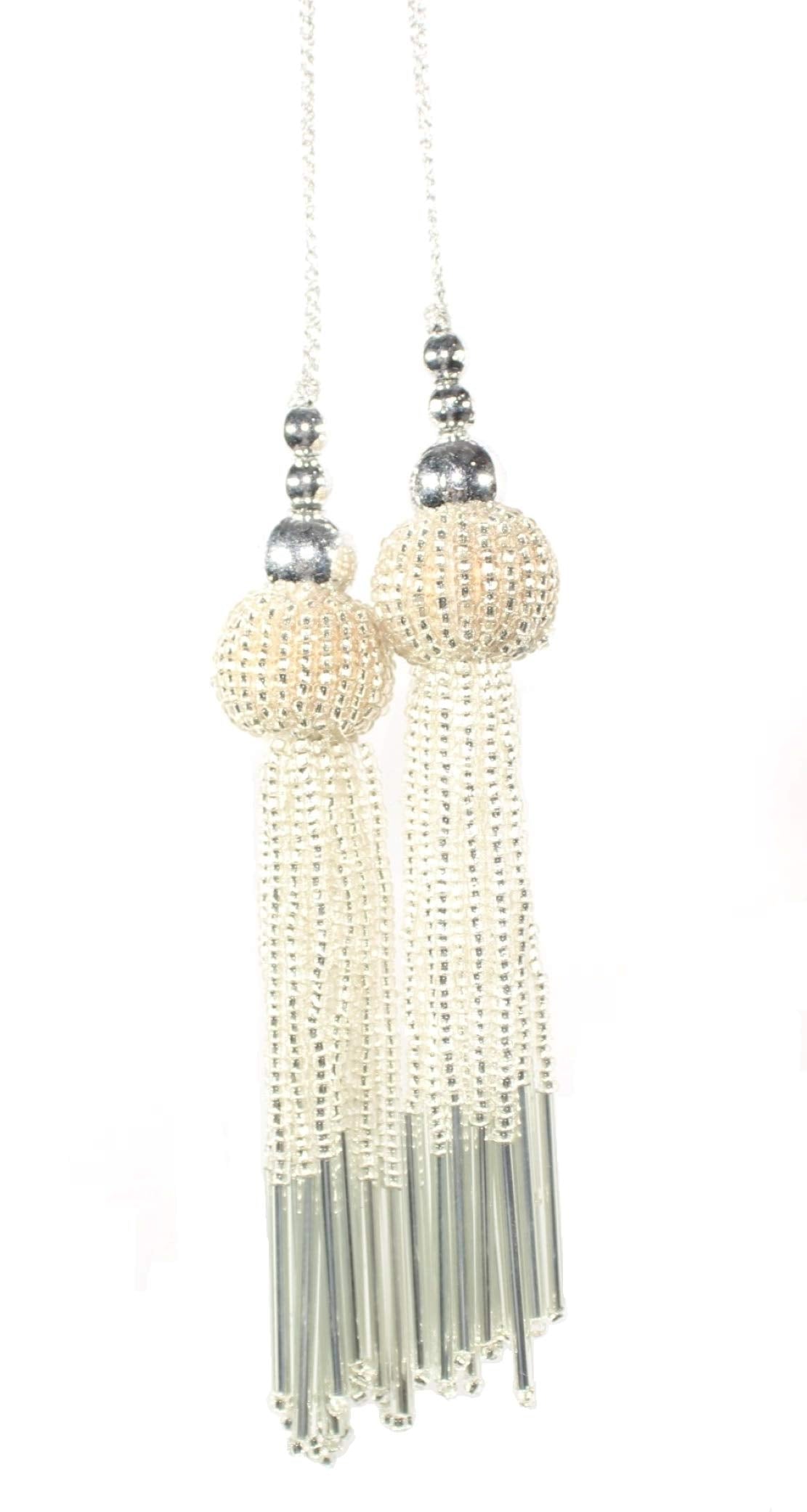 Trendy and Ethnic Acrylic Pearls Tassel Women's Ethnic Work Hanging Latkan for Sareepallu Blouse Dupatta Lehenga (Set of 1 Pairs)
