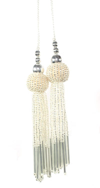 Trendy and Ethnic Acrylic Pearls Tassel Women's Ethnic Work Hanging Latkan for Sareepallu Blouse Dupatta Lehenga (Set of 1 Pairs)