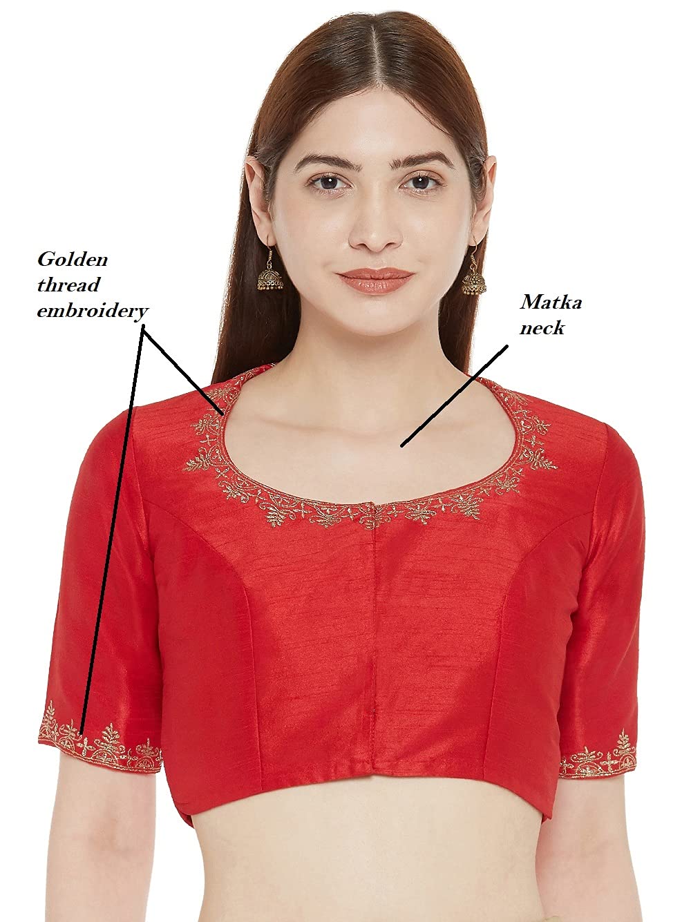 X3 Women's Polyester Sleeve Readymade Saree Blouse