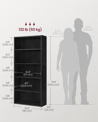 VASAGLE Bookshelf, 23.6 Inches Wide, 4-Tier Open Bookcase with Adjustable Storage Shelves, Floor Standing Unit, Cloud White ULBC164T14 1 Pack 4 Tiers (23.6