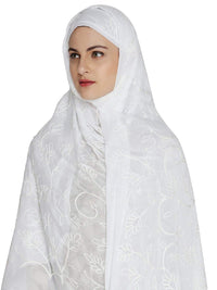 AKSHAR LLC Miss India Women's Chiffon Dupatta With Karachi Embroidery Work_2.30mtr
