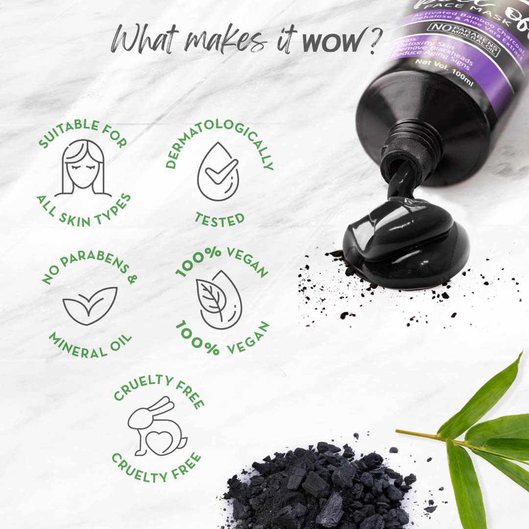 Wow Skin Science Activated Charcoal Peel Off Mask For Blackheads/Pimples/Acne - No Parabens & Mineral Oils, 100 Ml
