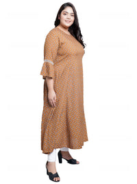 Yash Gallery Women's Rayon Floral Printed A-Line Kurta for Women