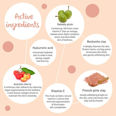 Dot & Key Glow Reviving Vitamin C Pink Clay Mask | Face Mask for Glowing Skin | Fades Pigmentation | Hydrates & Plumps Skin | For All Skin Types | For Women & Men | 85g