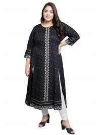 Yash Gallery Women's Rayon Geometric Printed Anarkali Kurta for Women