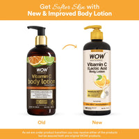 WOW Skin Science Vitamin C Body Lotion - Non Sticky & Non Greasy - Moisturising & Smoothening Care - with Vitamin C, Kakadu Plum - No Mineral Oil, Silicones & Color - 400mL