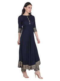 VASTRAMANIAA Women's Rayon Kurta Palazzo Ethnic Set