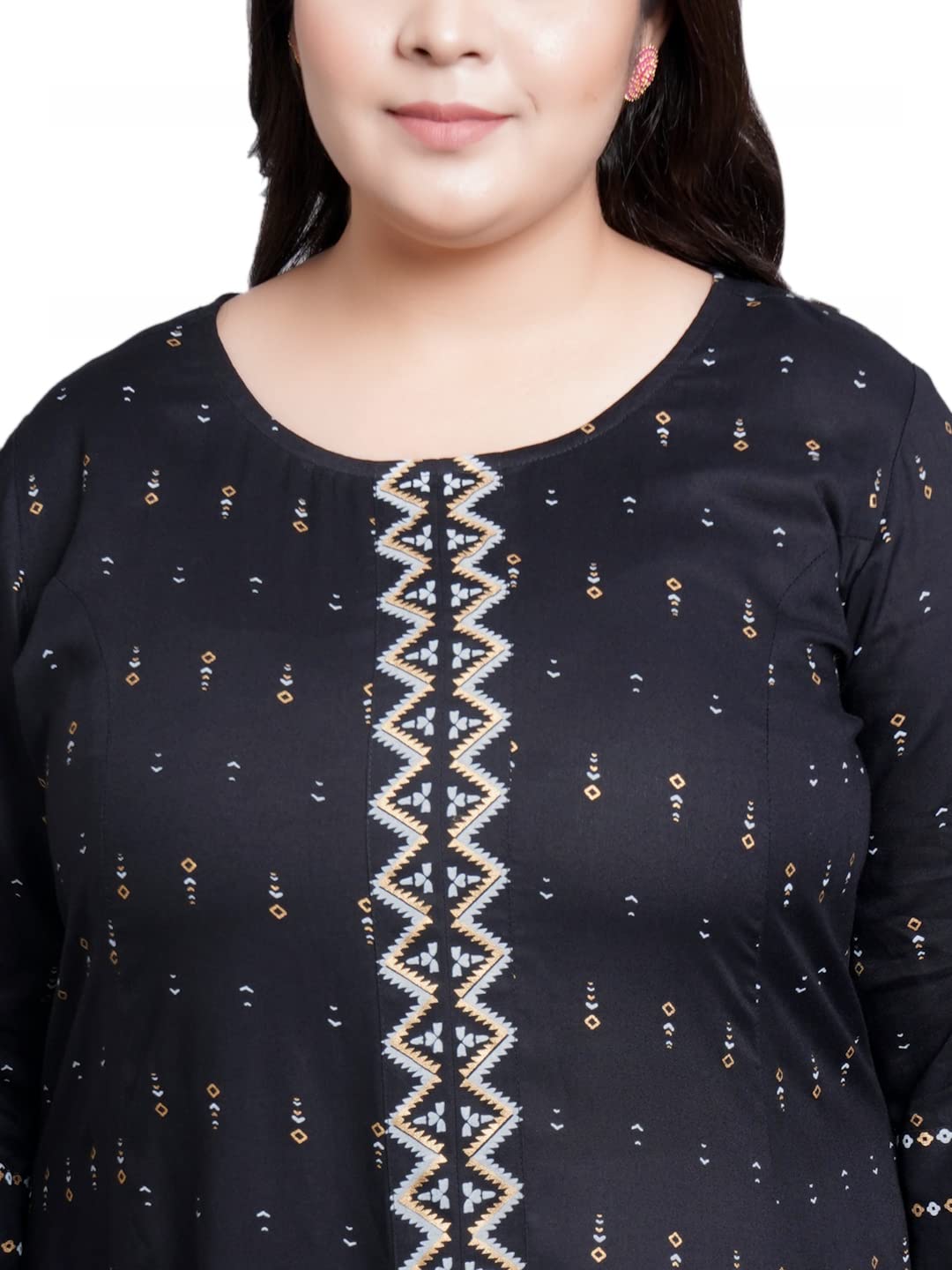 Yash Gallery Women's Rayon Geometric Printed Anarkali Kurta for Women