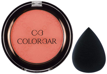 Colorbar Cheekillusion Blush - 009 Coral Craving & Blend-itude Makeup Sponge - HoT Black 001 Combo