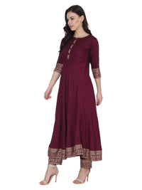 VASTRAMANIAA Women's Rayon Kurta Palazzo Ethnic Set