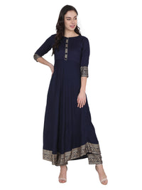 VASTRAMANIAA Women's Rayon Kurta Palazzo Ethnic Set