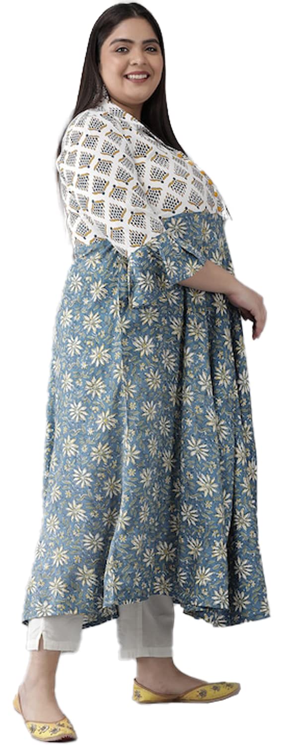Yash Gallery Women's Viscose Rayon Floral Anarkali Kurta for Women
