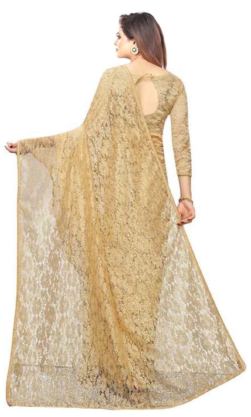 Avantika Fashion Women's Jacquard Russell Net Saree With blouse piece
