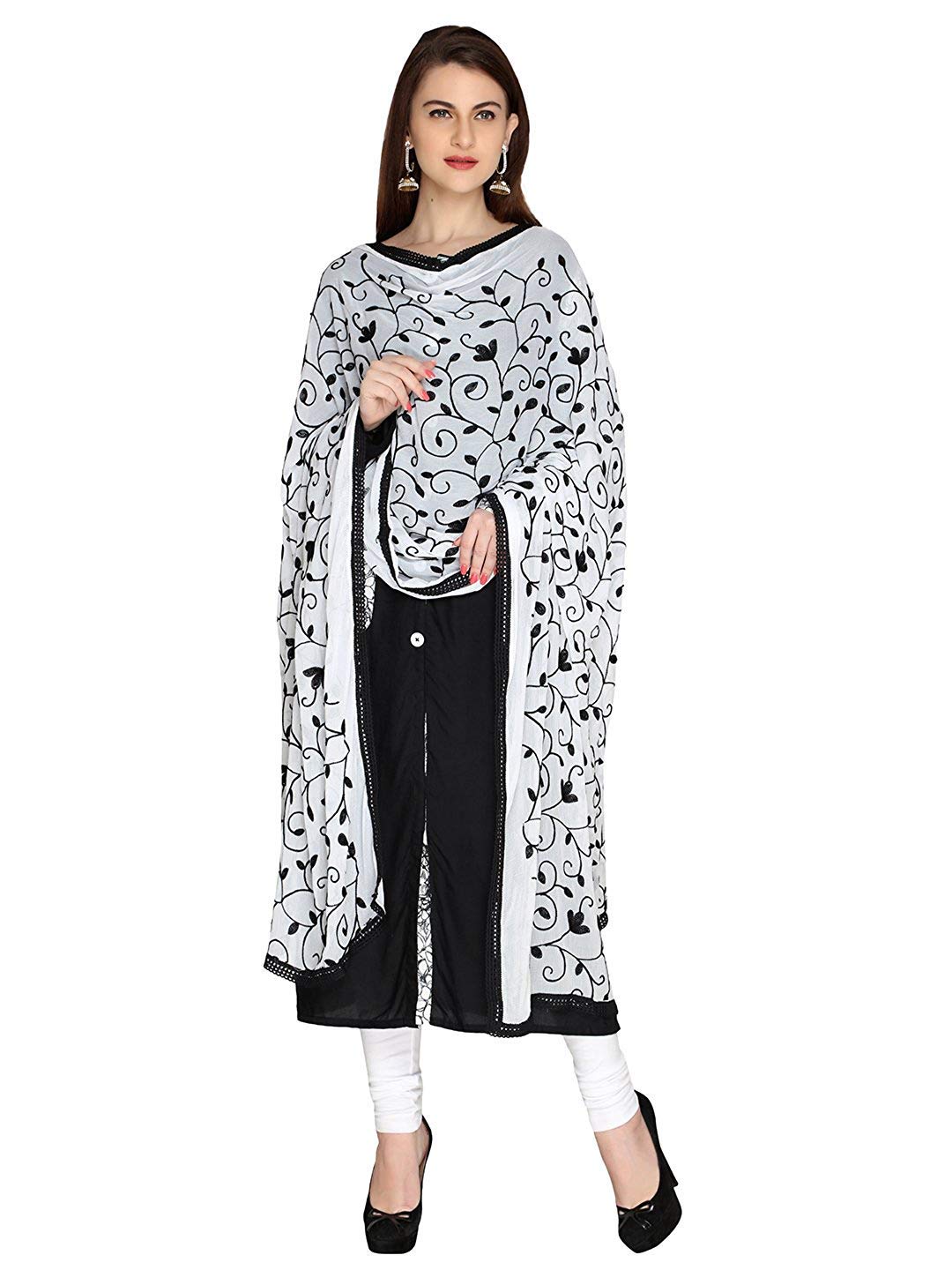 Akshar Llc Miss India Women's Chiffon Dupatta With Goodembroidery Work