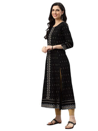 Yash Gallery Women's Rayon Geometric Printed Anarkali Kurta for Women