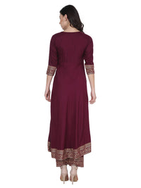 VASTRAMANIAA Women's Rayon Kurta Palazzo Ethnic Set