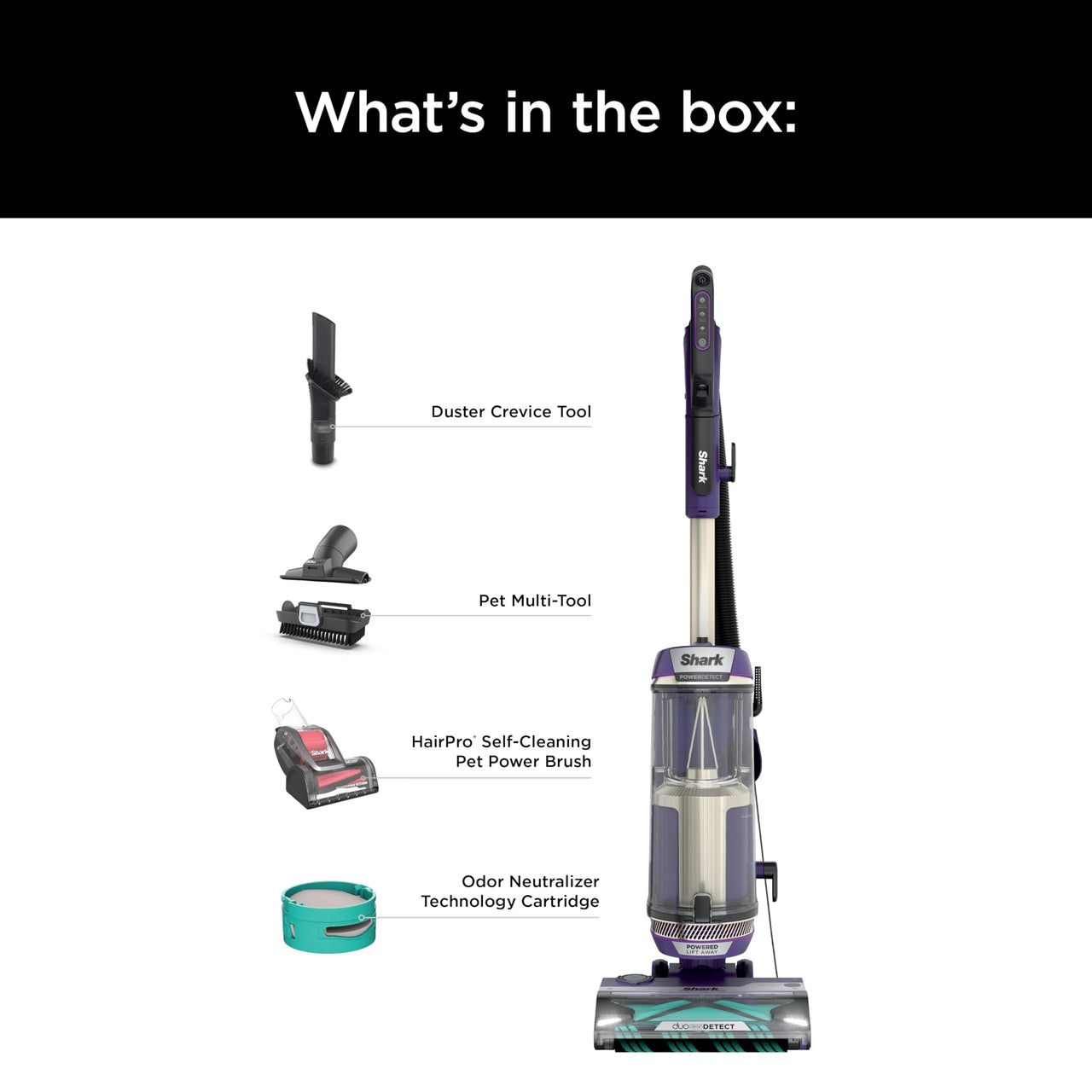 Shark POWERDETECT Upright Vacuum Cleaner with HEPA Filter, Heavy Duty Vacuum with Powerful Suction for Pet Hair Pickup, DuoClean Technology, Powered Lift-Away, Ideal for Carpets & Hardfloors, AZ4002 AZ4002 PowerDetect w/ Odor Neutralizer