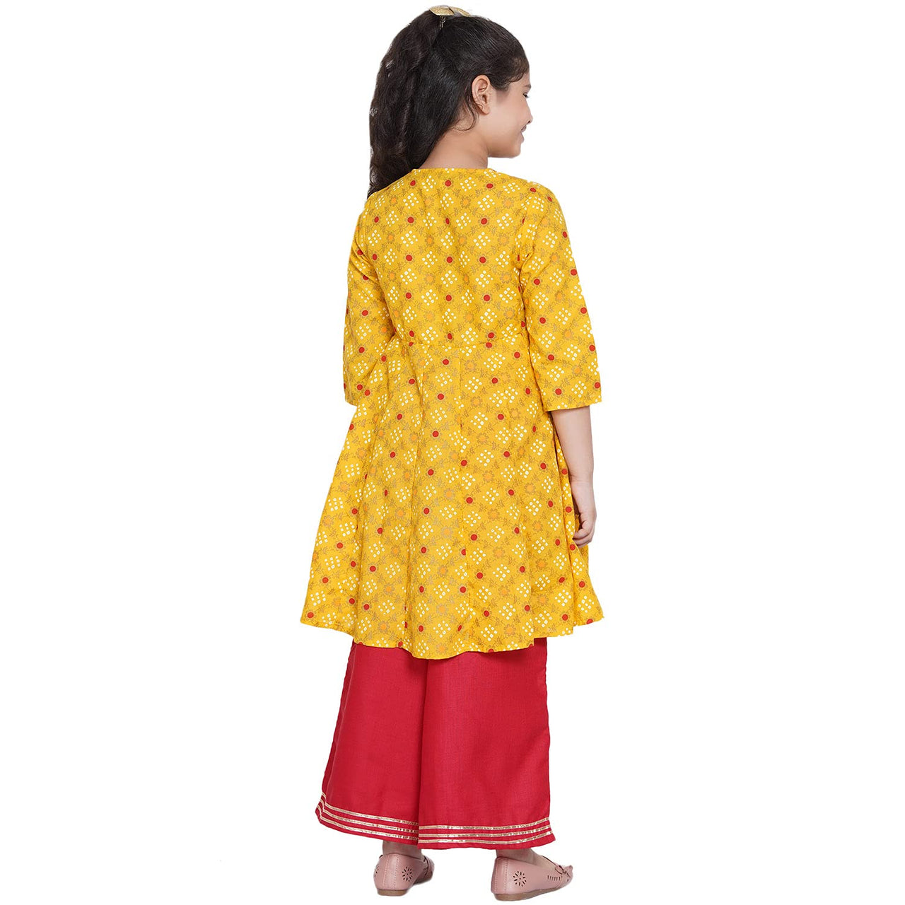 Bitiya By Bhama Girl's Cotton Blend Kurta & Palazzo
