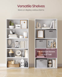 VASAGLE Bookshelf, 23.6 Inches Wide, 4-Tier Open Bookcase with Adjustable Storage Shelves, Floor Standing Unit, Cloud White ULBC164T14 1 Pack 4 Tiers (23.6