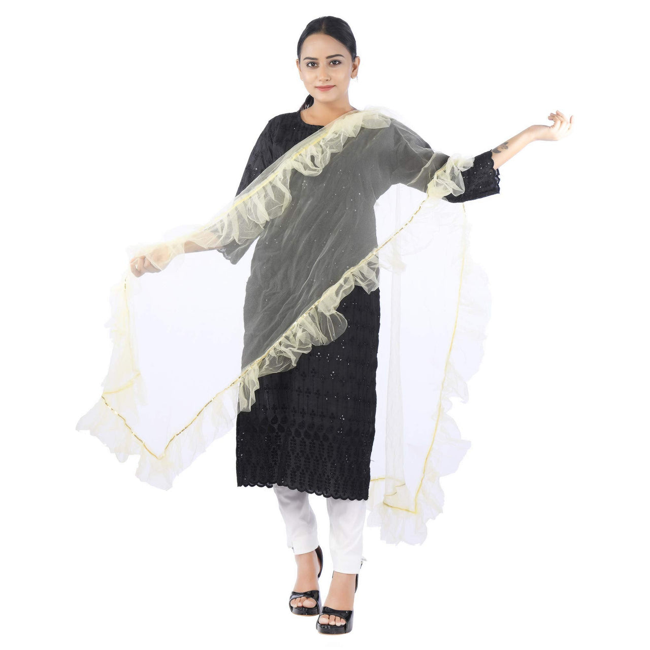 Traditions Bazaar Women's Starred Net Dupatta