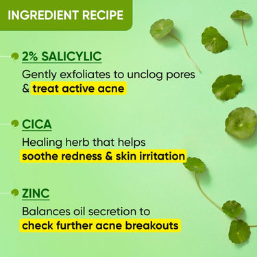 Dot & Key 2% Salicylic Acid + Cica ( Cantella) Anti Acne Serum with Zinc | Salicylic Acid Serum for Acne and Dark Spots | Serum for Oily Acne Prone Skin & Sensitive Skin | Oil-Free & Non Comedogenic | 20 ml