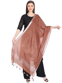 THE WEAVE TRAVELLER Women's Solid Cotton Blend Dupatta