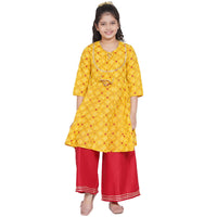 Bitiya By Bhama Girl's Cotton Blend Kurta & Palazzo