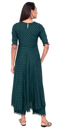 Amayra Women's Rayon Anarkali Kurti With Palazzos