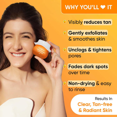 Dot & Key Mango Detan Tan Removal Clay Mask | Clay Mask for Face with Glycolic & Lactic | Great for All Skin Types | Fresh Juicy Mango Fragrance | 70gm