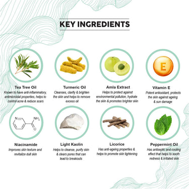 Colorbar Co-earth Tea Tree Face Mask 100g I For acne prone and oily skin I Goodness of Tea Tree and Turmeric Oil I Antibacterial I Purify skin