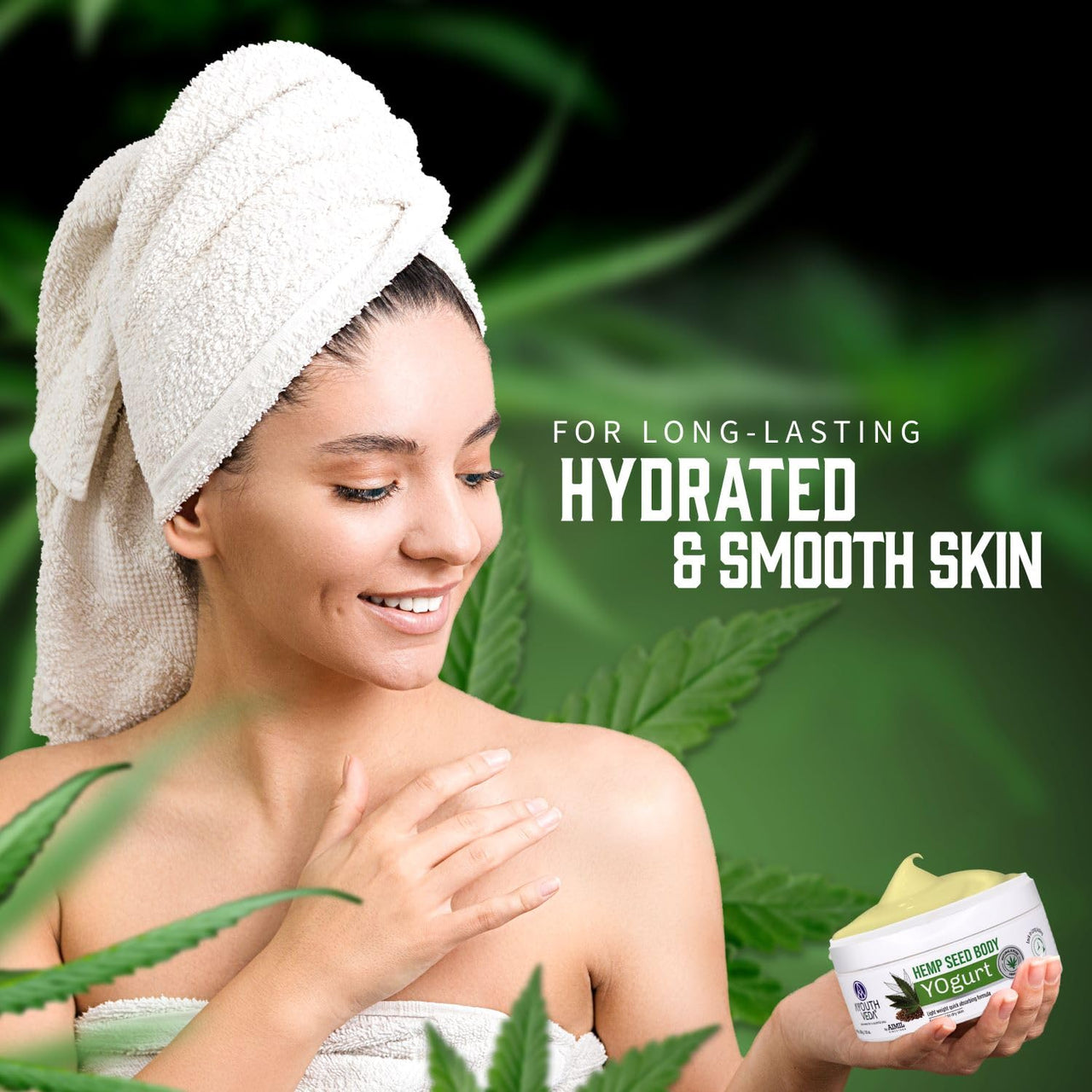 Aimil Ayouthveda Hemp Seed Body Yogurt for All Skin Types | Light Weighted & Quick Absorbing Moisturizer | Non-greasy Formula | Keeps Skin Hydrated & Nourished | Long lasting Hydration (200g)