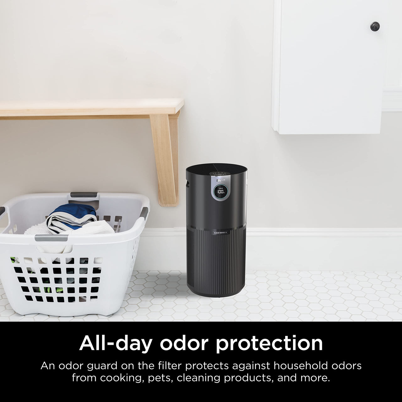 Shark Air Purifier for Home, Office, and Bedroom, Clean Sense Technology, HEPA Air Filter, 1200 Sq Ft, Captures 99.98% of Particles, Pet Dander, Pollutants, Dust, Smoke, Allergens & Smells, HP202 Black 1200 Sq. Ft.