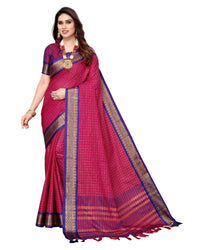 Tarshika Women's Cotton Silk Handloom Weaving Silk Saree With Rich Contrast Pallu(COTTON SILK SAREE_04)