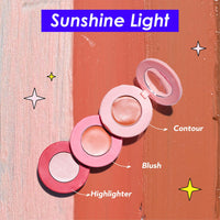 Blue Heaven Stack & Slay Multi Task Trio Countor, Blush & Highlighter For Face Makeup Fights Skin Aging, Nourishing & Moisturizing, Sunshine Light 5.4g