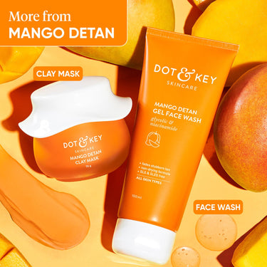 Dot & Key Mango Detan Gel Face Wash | Gently Cleanses Skin From Dirt & Oil | Fades Stubborn Tan | For All Skin Types | 100ml