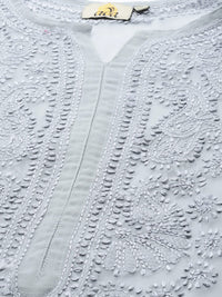 Ada Lucknowi Hand Embroidered Chikankari Women's Georgette Kurta Kurti with Slip