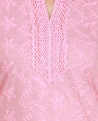 ZUNN Women's Chikankari Cotton Straight Kurta