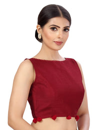 X3 Women's Polyester Silk Sleeveless Saree Blouse