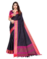 Tarshika Women's Cotton Silk Handloom Weaving Silk Saree With Rich Contrast Pallu(COTTON SILK SAREE_04)