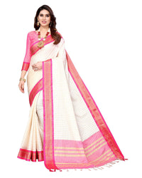 Tarshika Women's Cotton Silk Handloom Weaving Silk Saree With Rich Contrast Pallu(COTTON SILK SAREE_04)