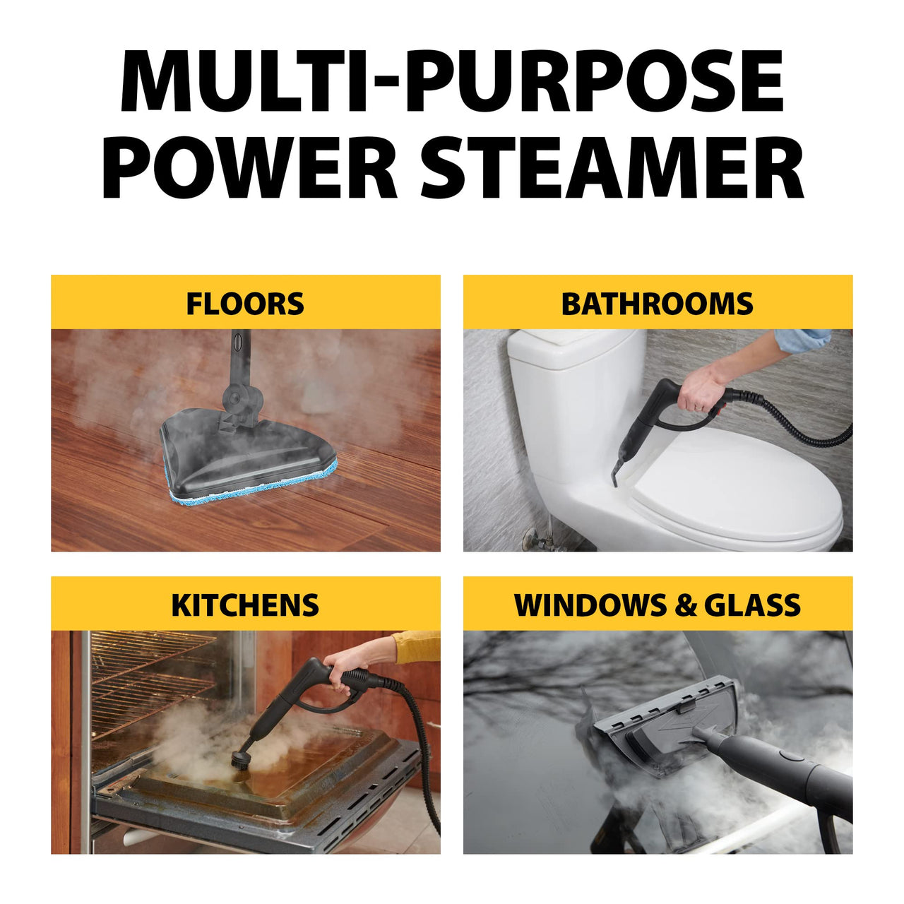 Wagner Spraytech C900054 905e AutoRight Multi-Purpose Steam Cleaner, 12 Accessories Included, Power Steamer for cleaning, Color May Vary 905 Steam