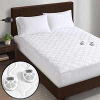 Serta Heated Mattress Pad Twin Size - Electric Mattress Pad, 10 Heat Setting Controller, Auto Shut Off Timer, Deep Elastic Pocket, Up to 17