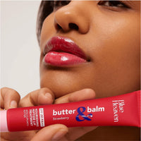 Blue Heaven Butter & Balm (15 Gm) Peptide based Tinted Lip Balm with SPF 20 PA++| Infused with Cupuacu Butter | Smoothing & Moisturizing | UVA/UVB Rays Protection | Strawberry