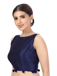 X3 Women's Polyester Silk Sleeveless Saree Blouse