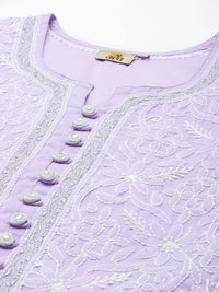 Ada Women's Hand Embroidered Lucknowi Chikankari Cotton Straight Short Top Kurti A178625