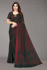 Winza Designer Women's Chiffon Brasso Printed Saree with Blouse Piece (WDP Brasso Malini W)