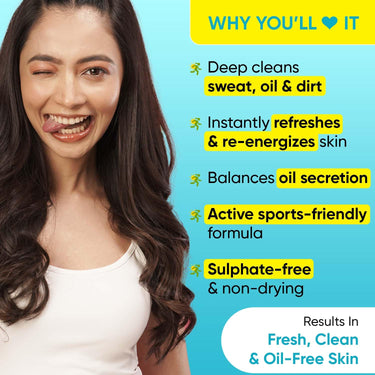 DOT & KEY Lime Rush Sports Face Wash Deep Cleans Oil, Sweat & Dirt For Refreshingly Clean & Oil Free Skin For All Skin Types Sulphate Free & Non Drying Facewash Active Sports Friendly 100Ml