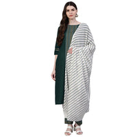 Stylum Women's Printed Cotton Straight Kurta Pant Dupatta Set
