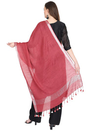 THE WEAVE TRAVELLER Women's Solid Cotton Blend Dupatta